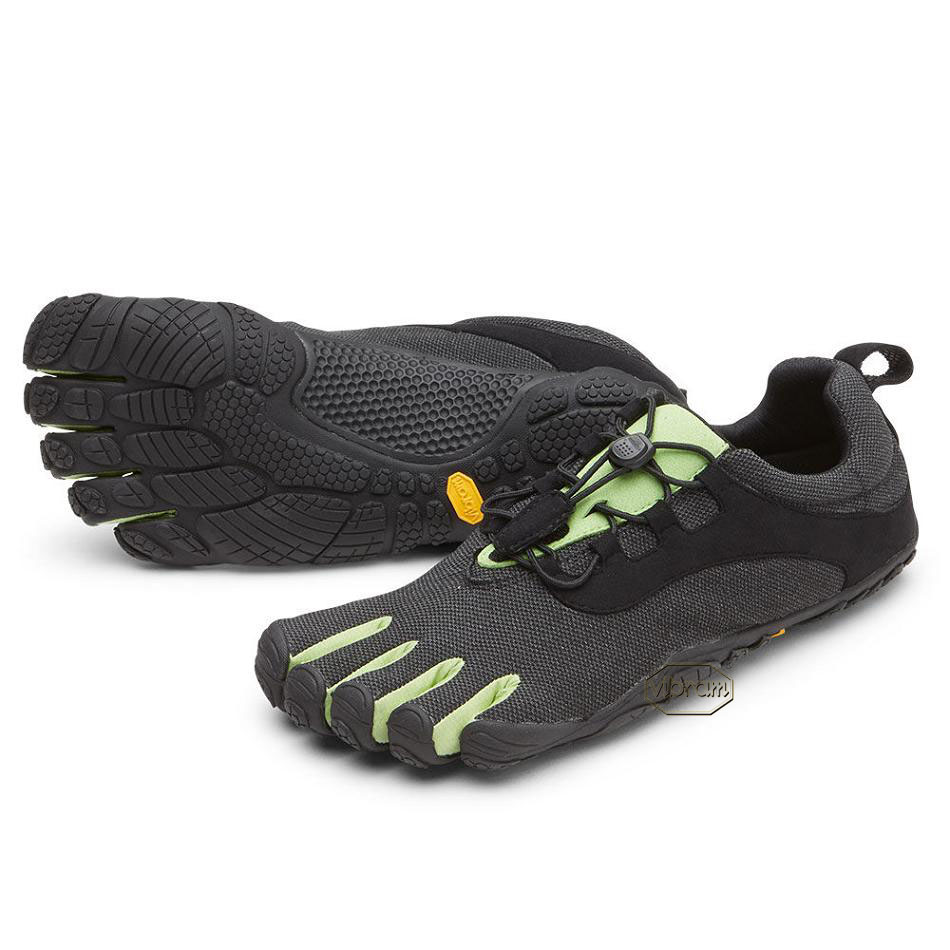 Black / Green / Black Vibram V-Run Retro Training Shoes | CA_D29