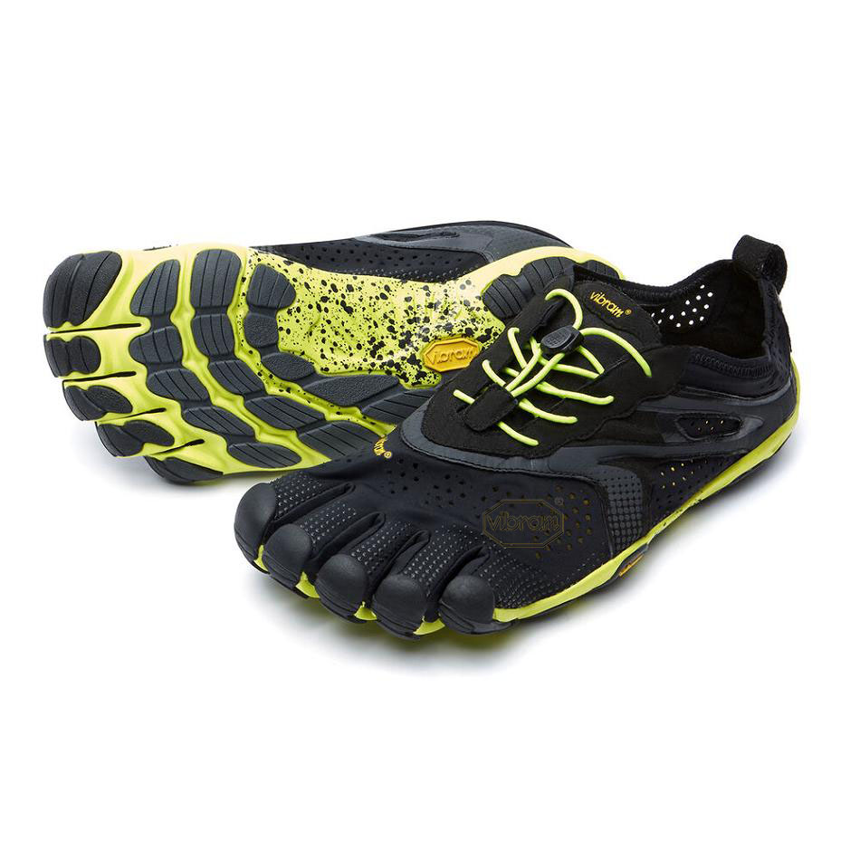 Black / Yellow Vibram V-Run Training Shoes | CA_B94