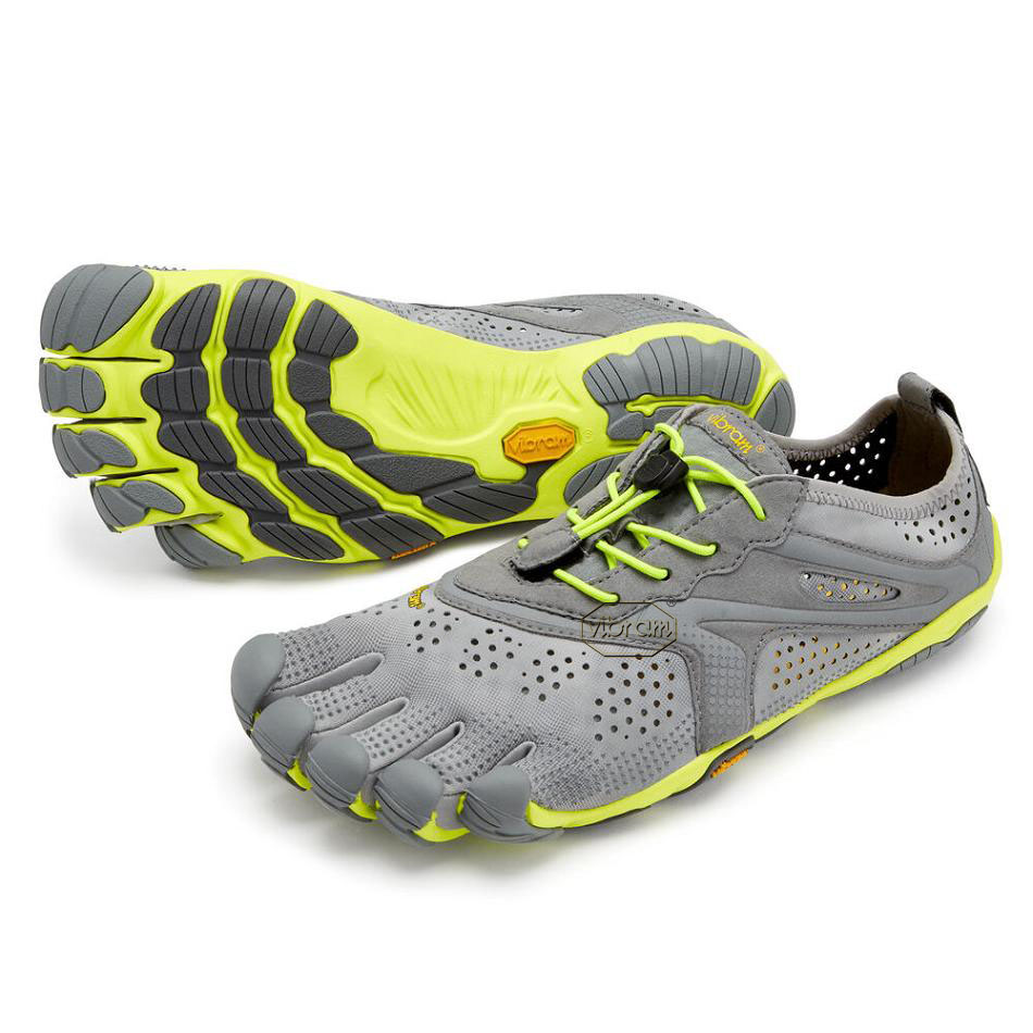 Grey / Yellow Vibram V-Run Training Shoes | CA_L38