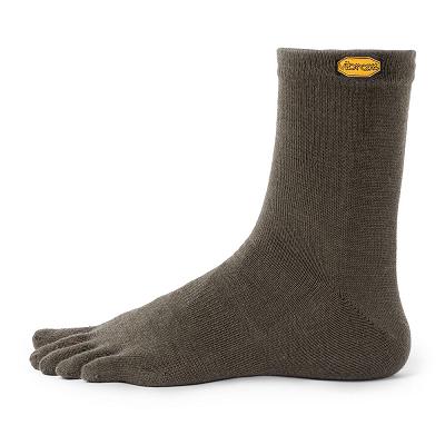 Green Vibram 5TOE Crew Wool Socks | CA_X19